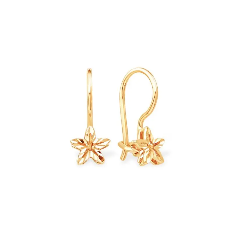 Серьги детские из красного золота