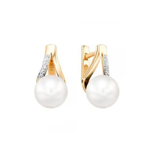 Серьги с английским замком из красного золота