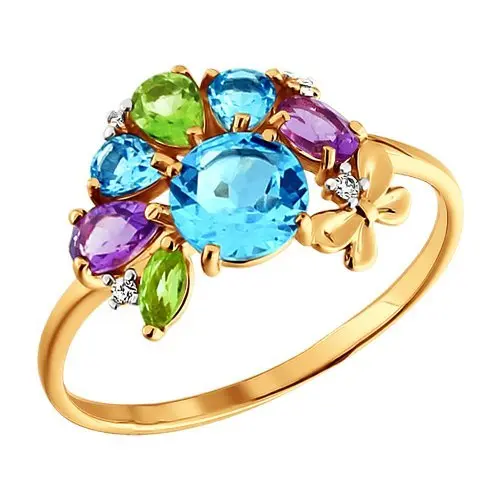 Кольцо декоративное из красного золота