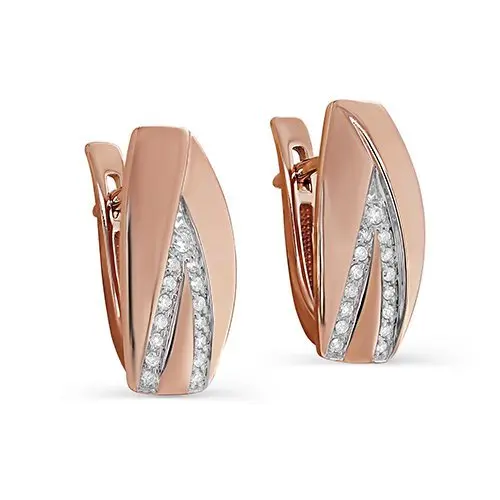 Серьги с английским замком из красного золота