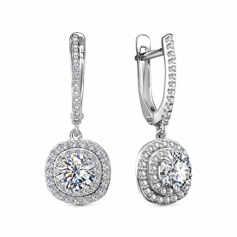 Серьги подвесные из серебра