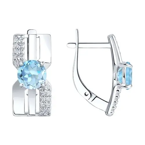 Серьги с английским замком из серебра