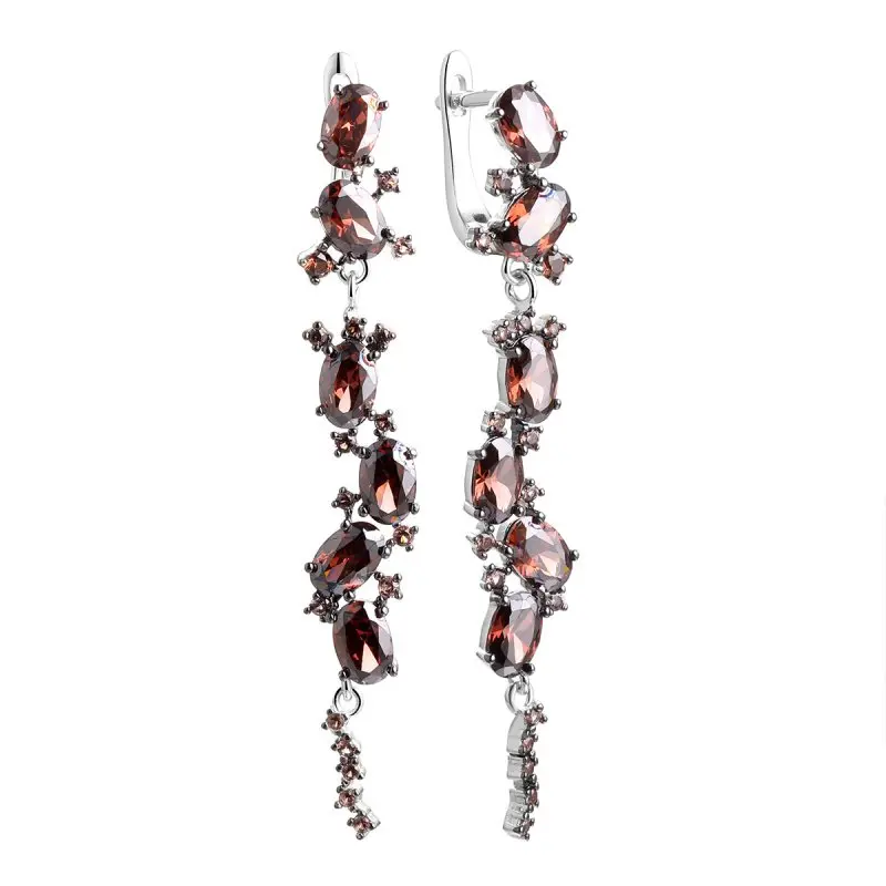 Серьги подвесные из серебра