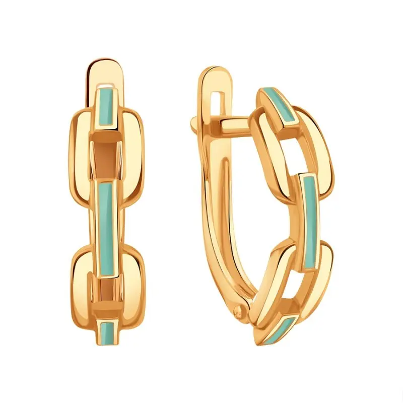 Серьги с английским замком из красного золота