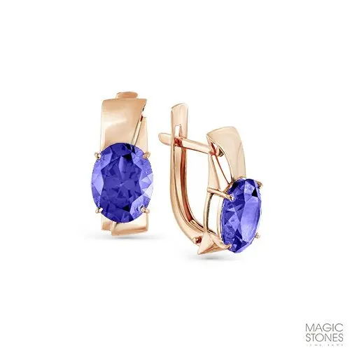 Серьги с английским замком из красного золота
