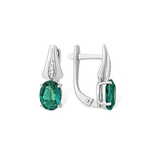 Серьги с английским замком из серебра