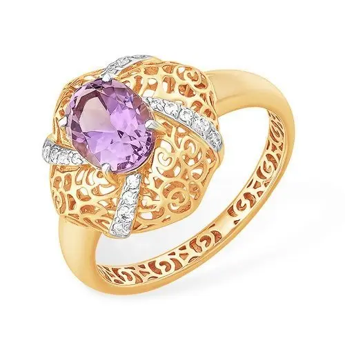 Кольцо декоративное из красного золота