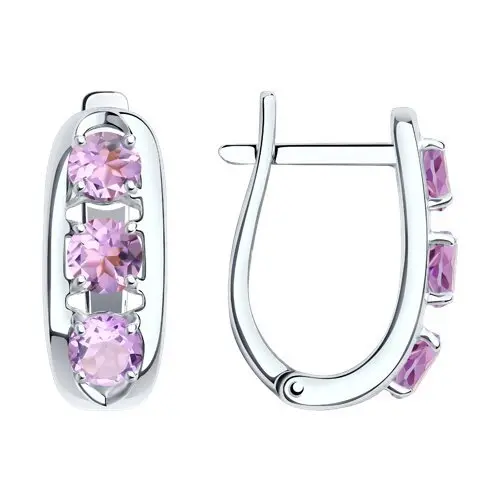 Серьги с английским замком из серебра