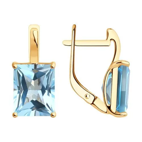 Серьги с английским замком из красного золота