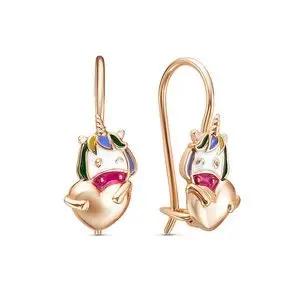 Серьги детские из красного золота