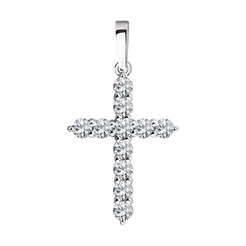 Подвеска декоративный крест из белого золота