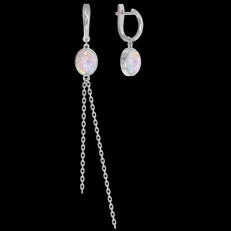 Серьги подвесные из серебра