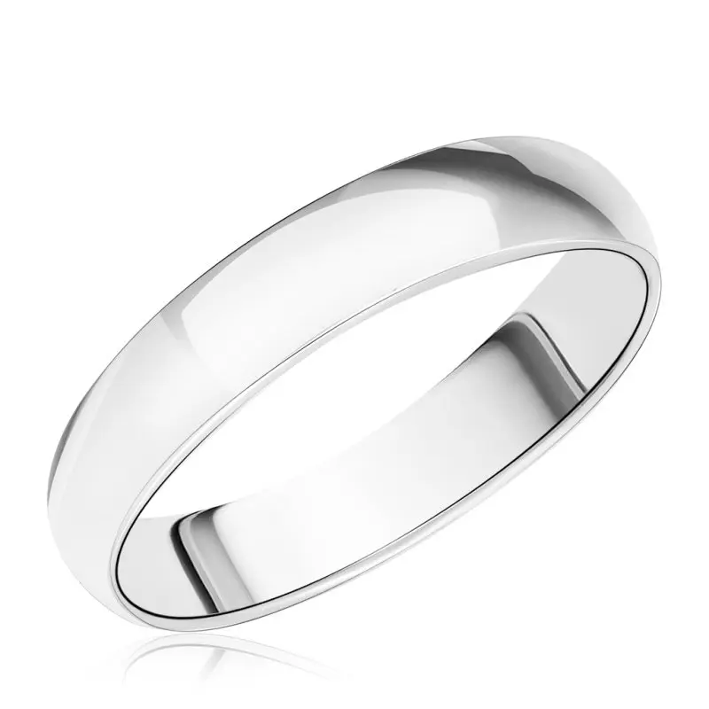 Кольцо обручальное из белого золота