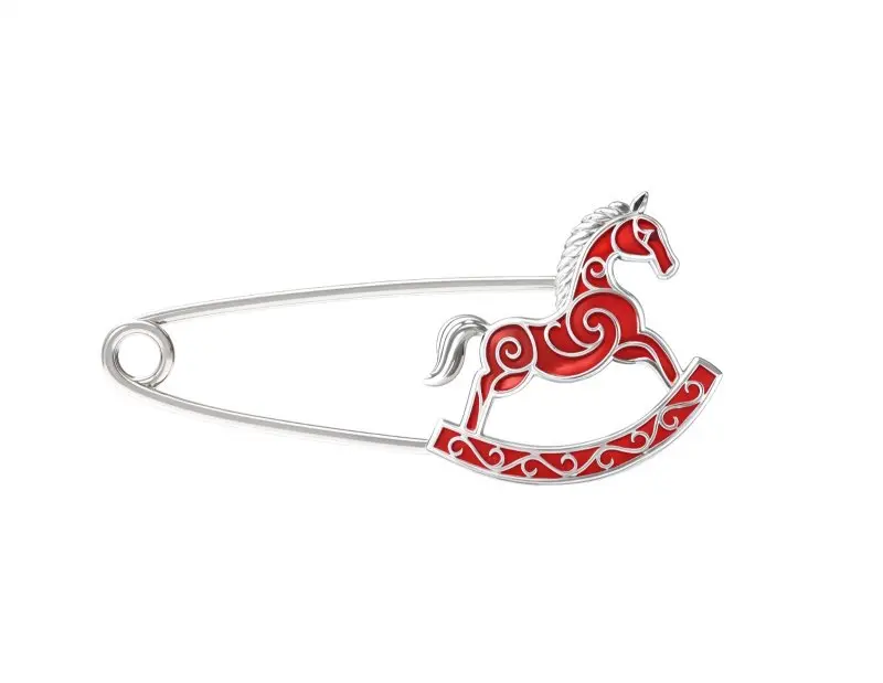 Брошь-булавка "Лошадь" СЧАСТЬЕ-Б-039