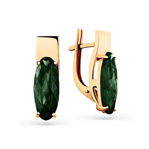 Серьги с английским замком из красного золота