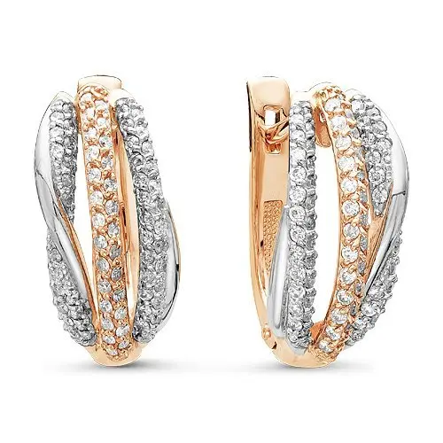 Серьги с английским замком из белого золота