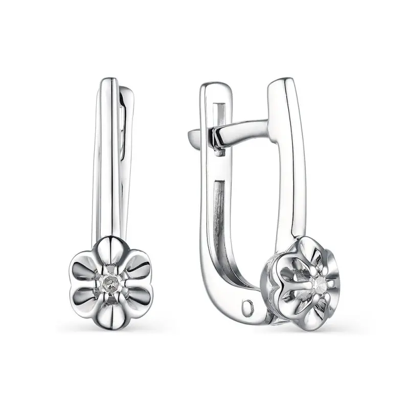 Серьги с английским замком из серебра