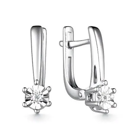 Серьги с английским замком из серебра вид 1