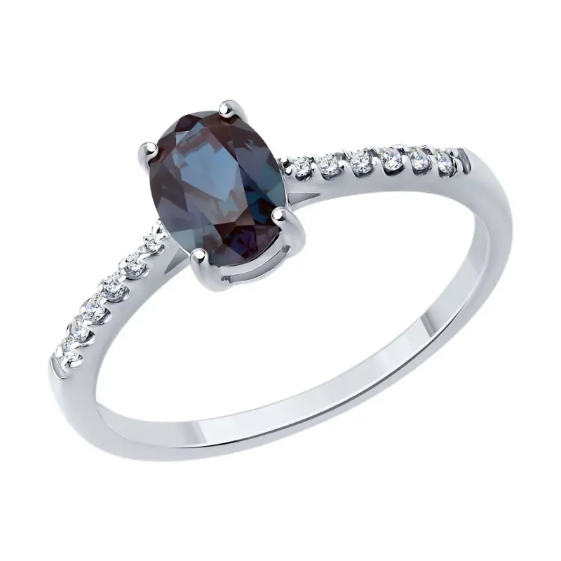 Кольцо декоративное из белого золота