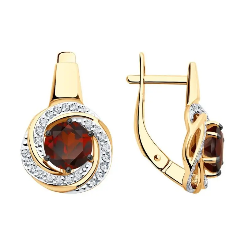 Серьги с английским замком из красного золота