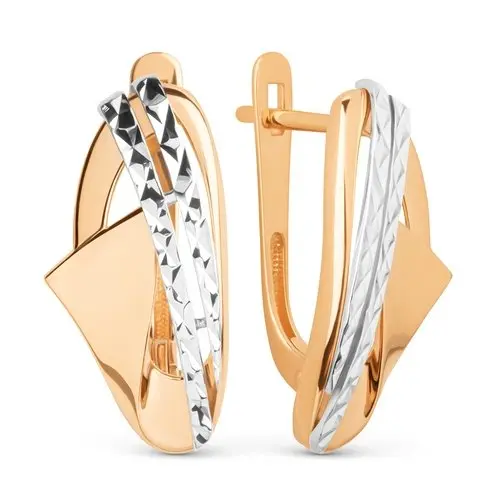 Серьги с английским замком из красного золота