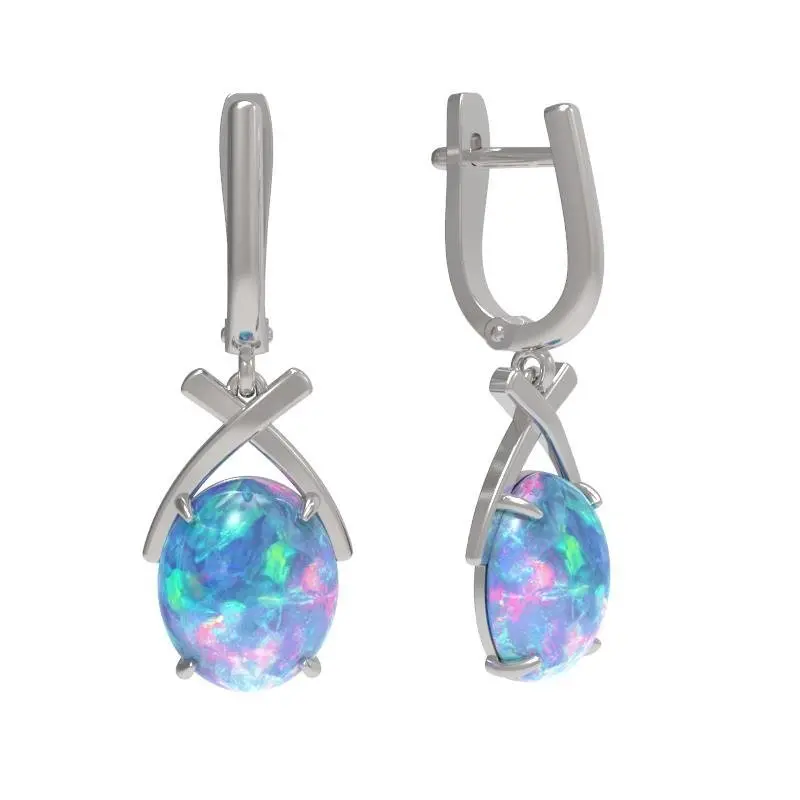 Серьги подвесные из серебра