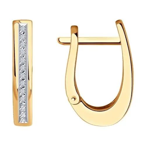 Серьги с английским замком из красного золота