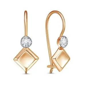 Серьги детские из красного золота