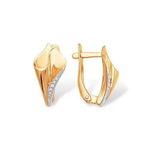 Серьги с английским замком из красного золота