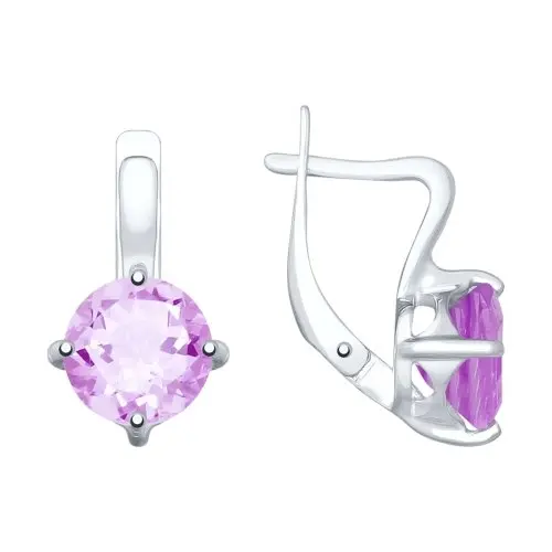Серьги с английским замком из серебра