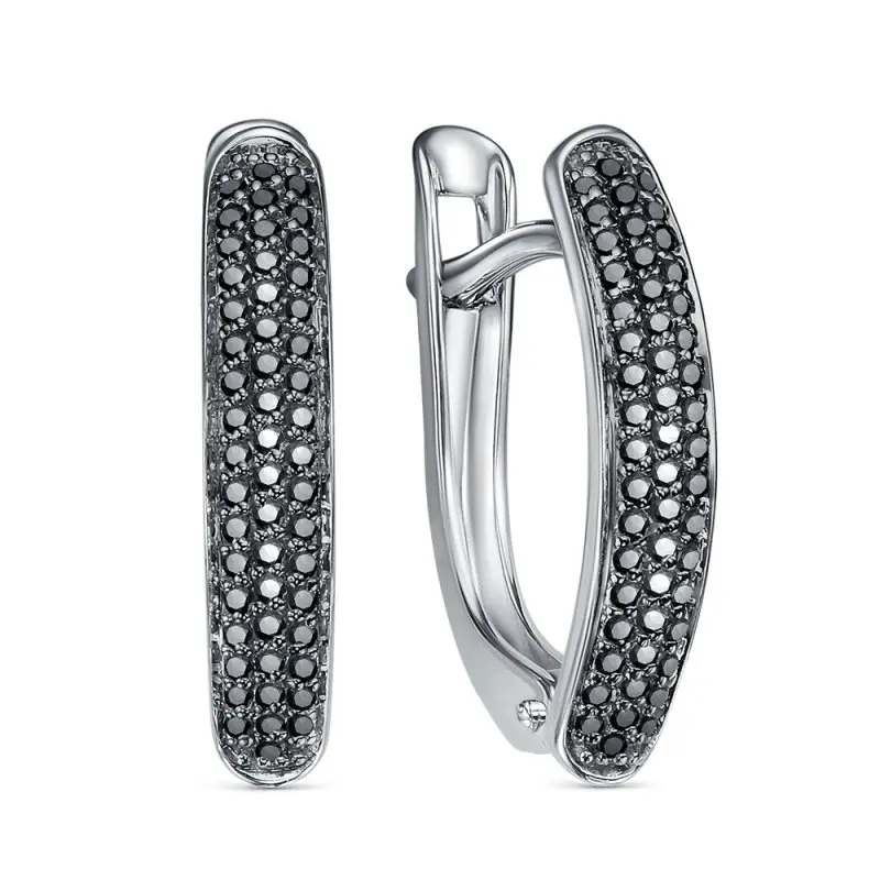 Серьги с английским замком из белого золота