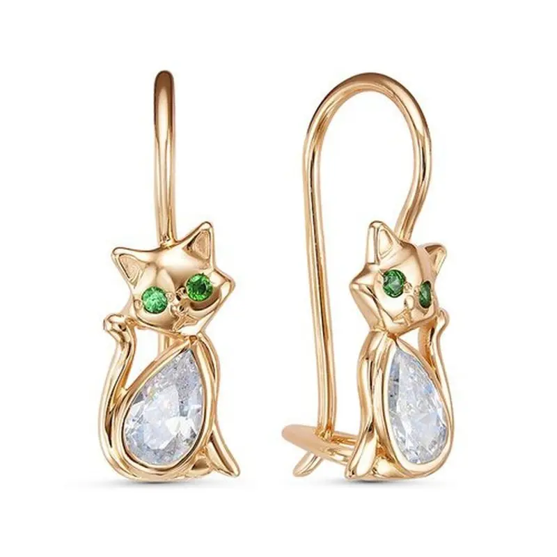 Серьги детские из красного золота