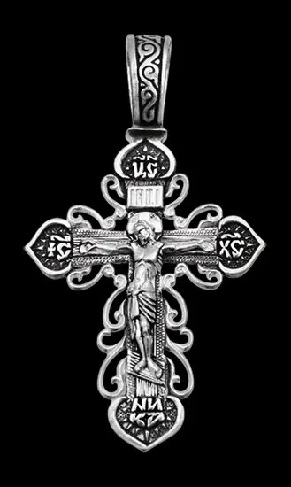 Подвеска крест из серебра