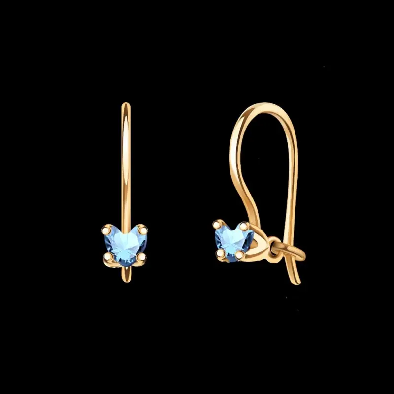 Серьги детские из красного золота