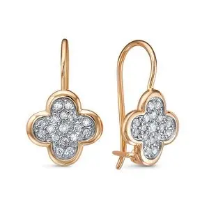 Серьги петельки из красного золота