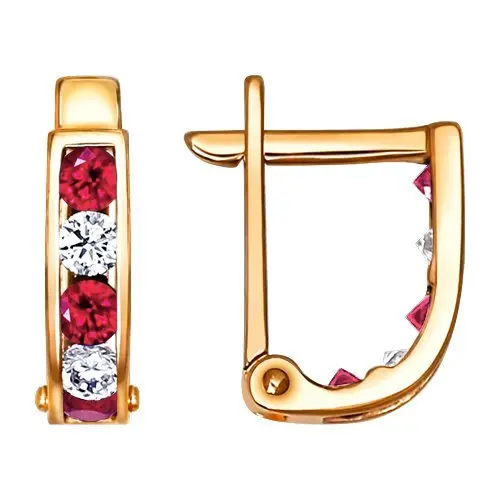 Серьги детские из красного золота