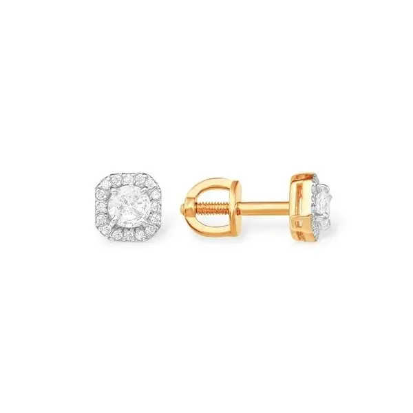 Серьги пуссеты из красного золота