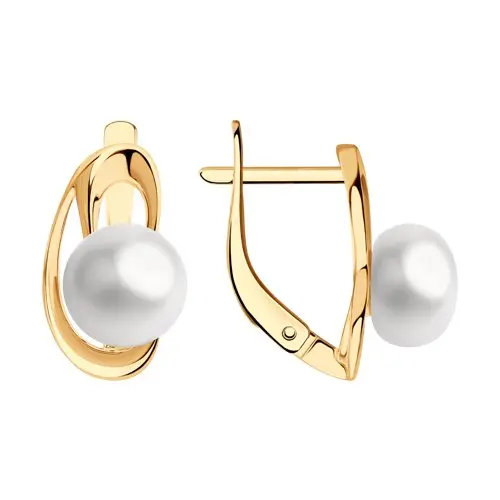 Серьги с английским замком из красного золота