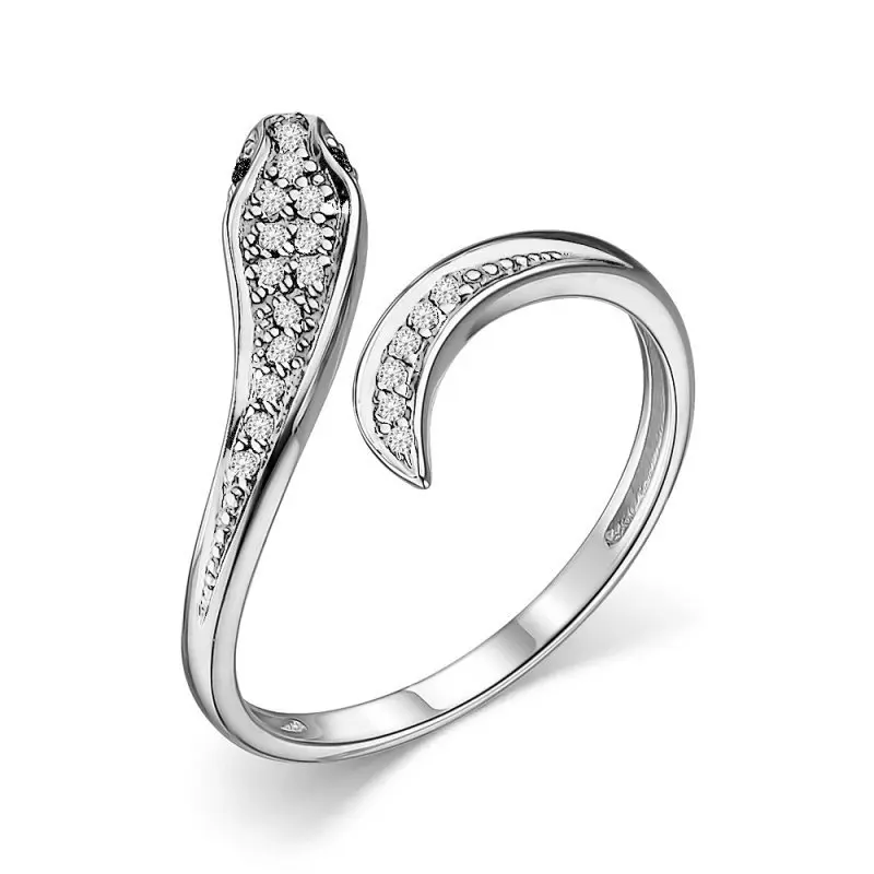 Кольцо декоративное из белого золота