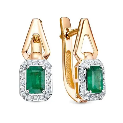 Серьги с английским замком из красного золота