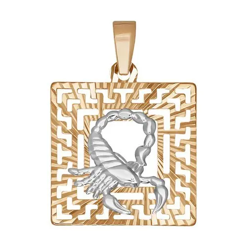 Подвеска знак зодиака из комбинированного золота