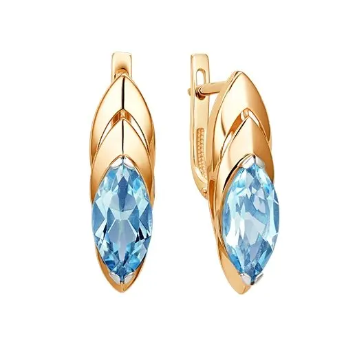 Серьги с английским замком из красного золота