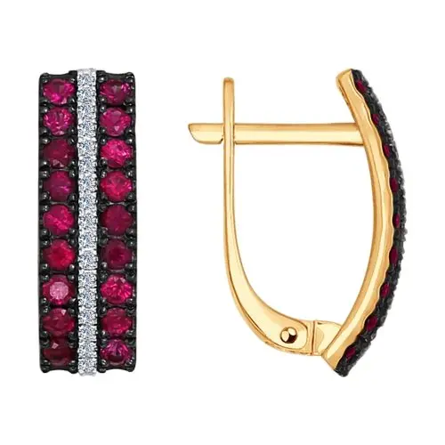 Серьги с английским замком из красного золота