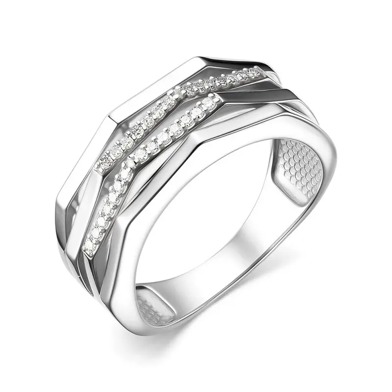 Кольцо декоративное из белого золота