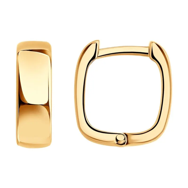 Серьги с английским замком из красного золота