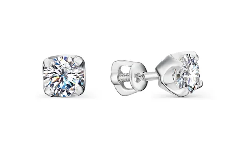 Серьги пуссеты из серебра