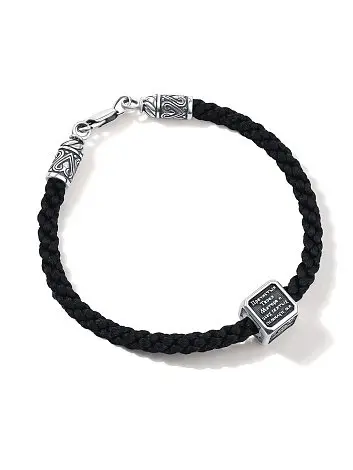 Браслет шнурок из серебра