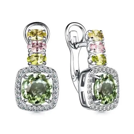 Серьги подвесные из серебра