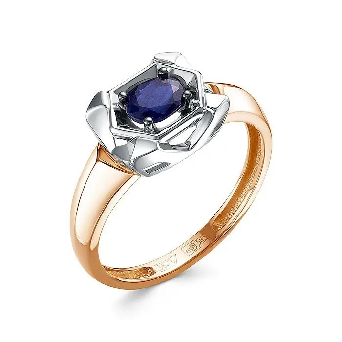 Кольцо декоративное из комбинированного золота