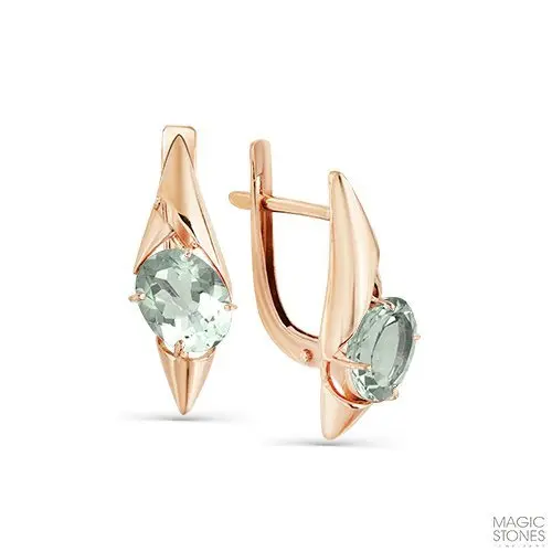 Серьги с английским замком из красного золота